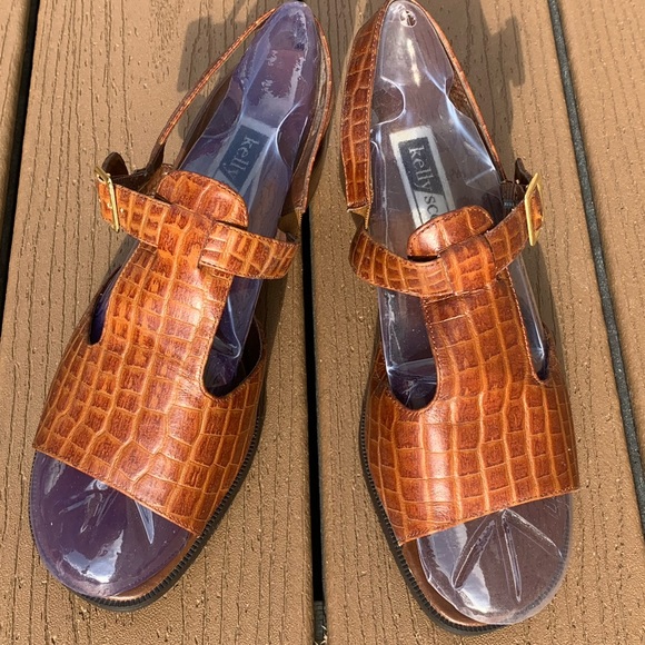 KELLY SCOTT LADIES LEATHER SANDALS SIZE 9-1/2 W - Picture 8 of 8